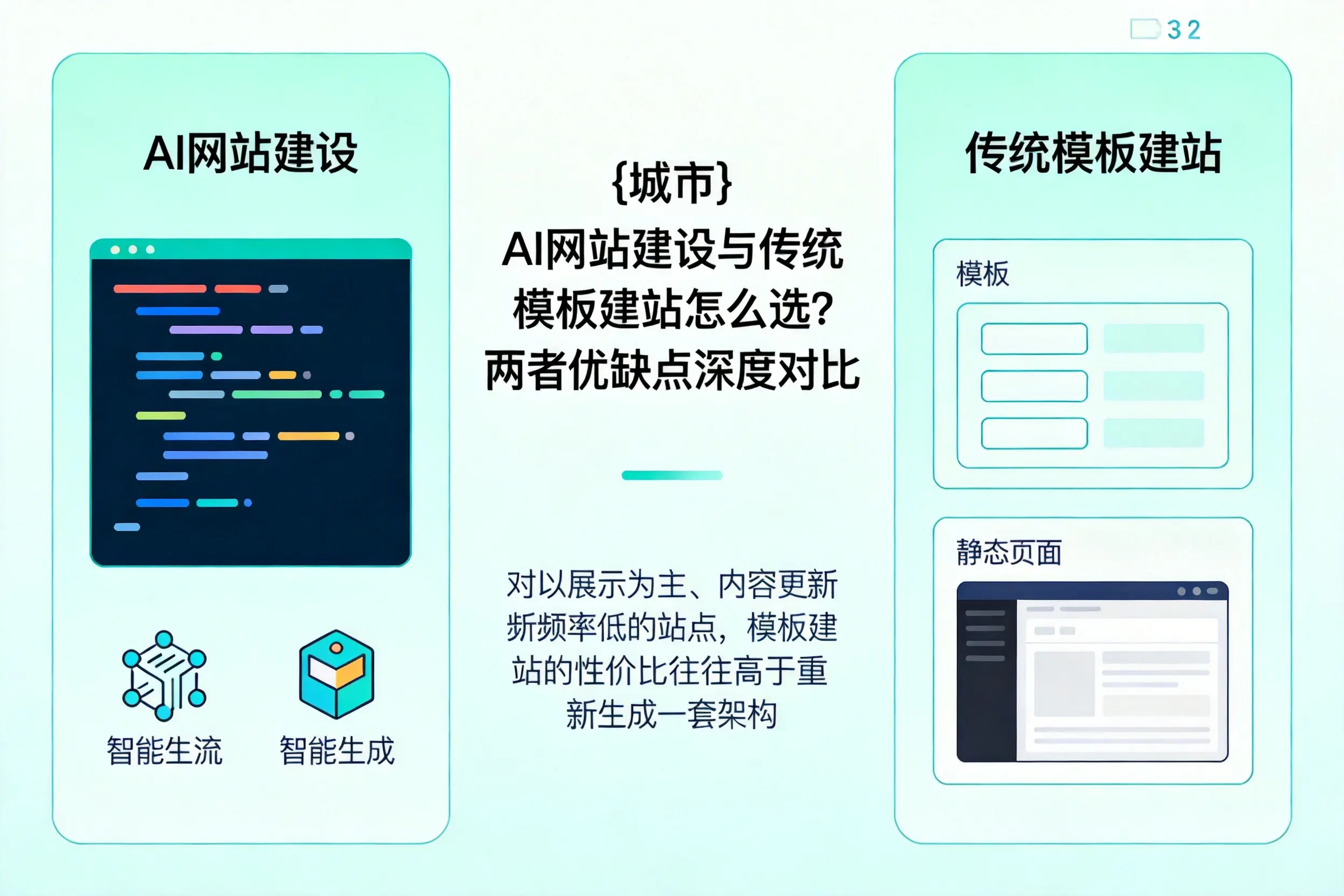 德阳AI网站建设与传统模板建站怎么选？两者优缺点深度对比