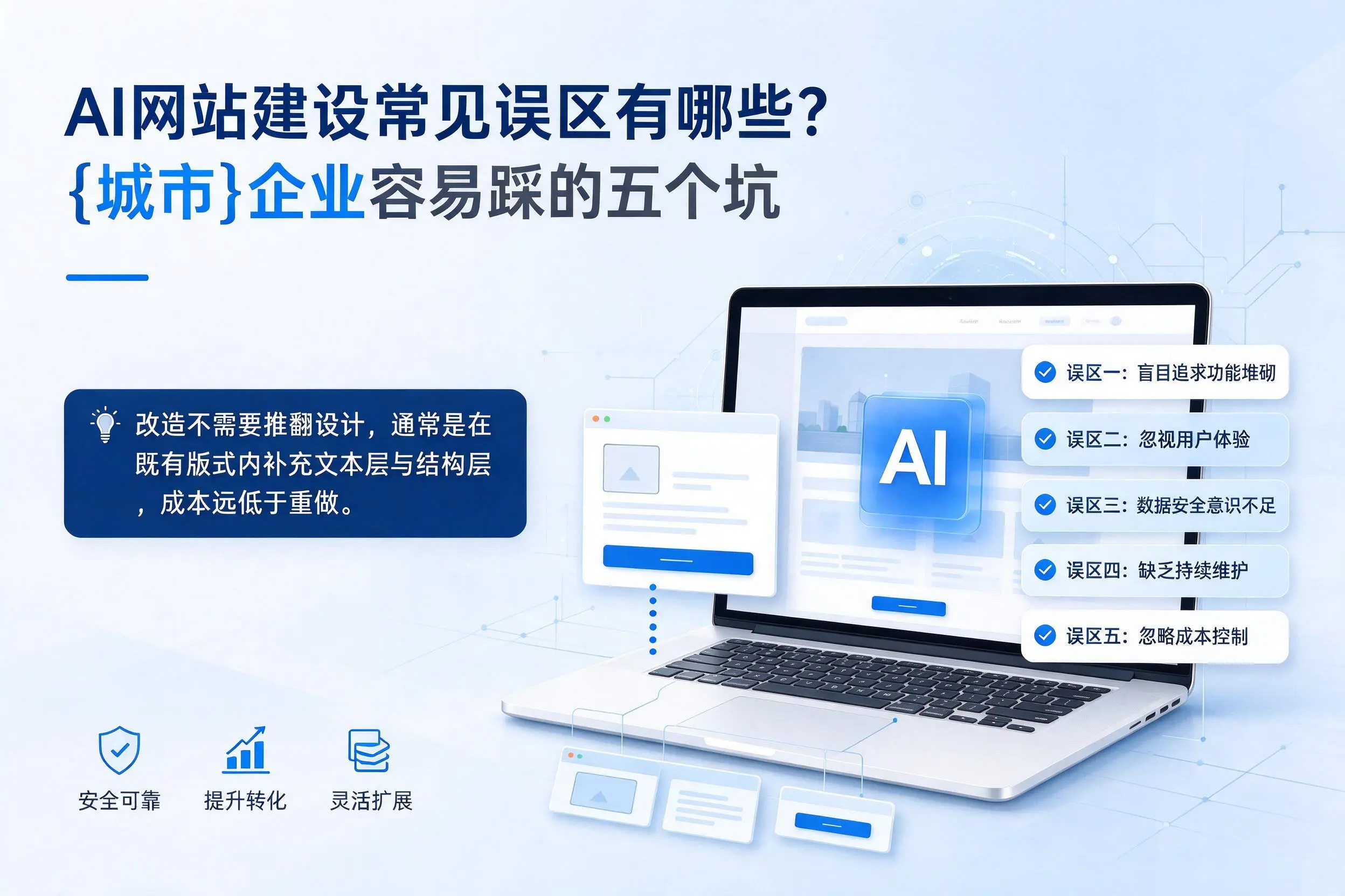 AI网站建设常见误区有哪些?德阳企业容易踩的五个坑