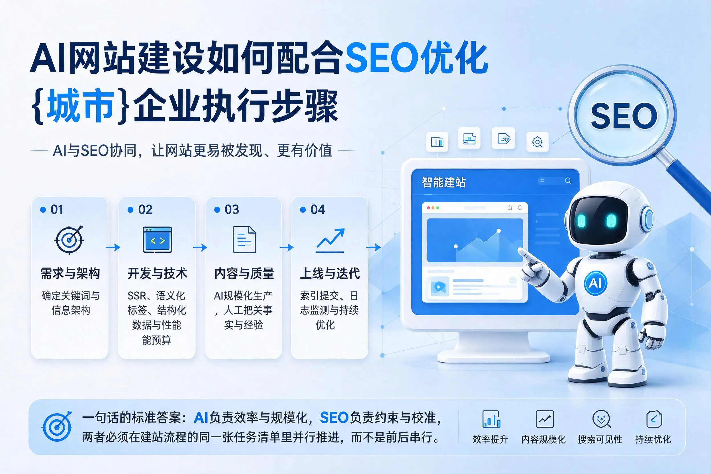 AI网站建设如何配合SEO优化，德阳企业执行步骤
