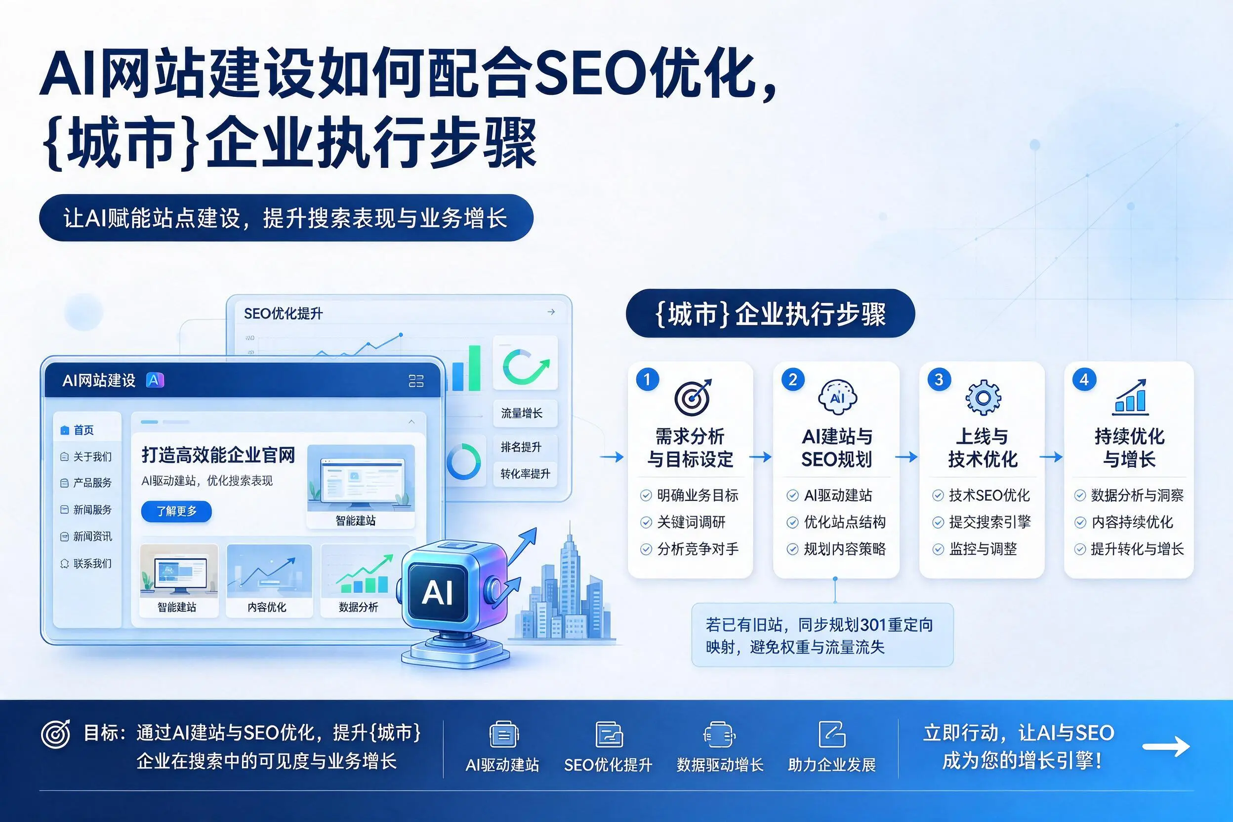 AI网站建设如何配合SEO优化，德阳企业执行步骤