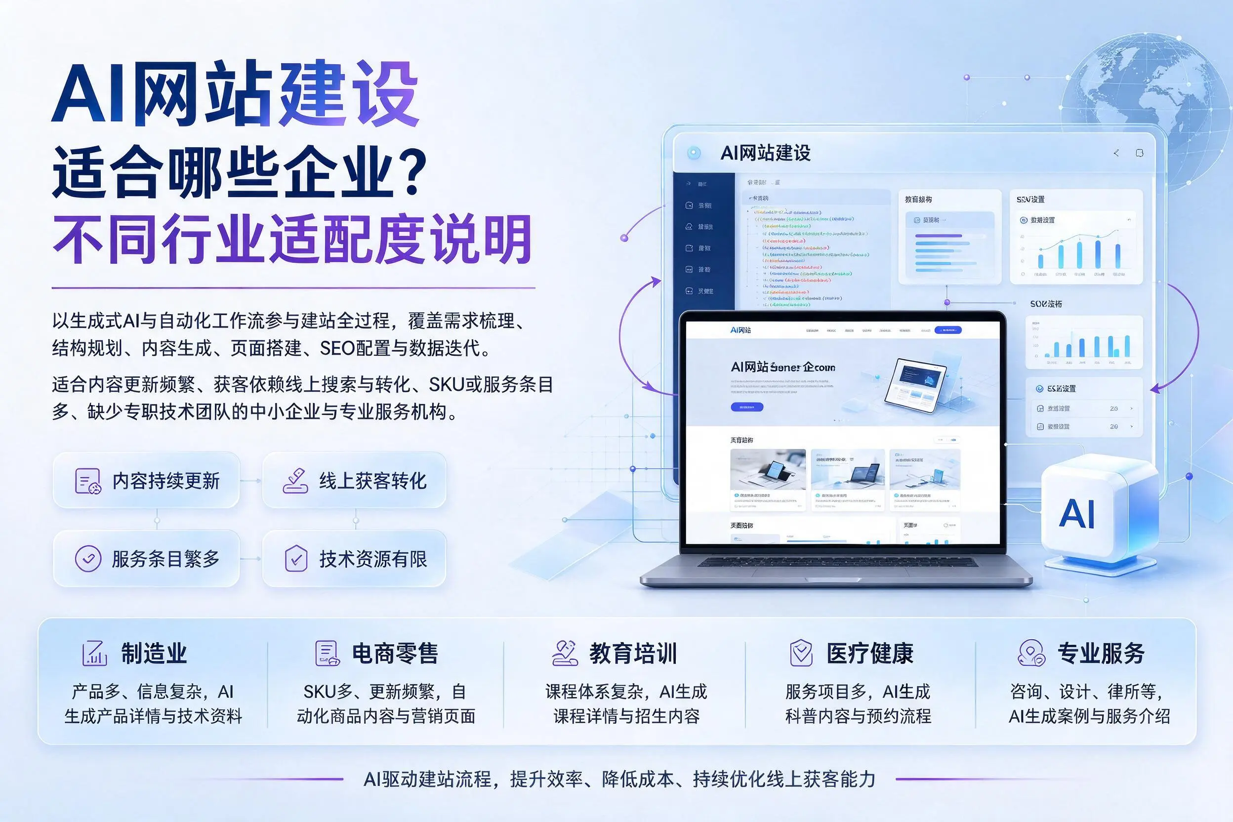 AI网站建设适合哪些企业？德阳不同行业适配度说明